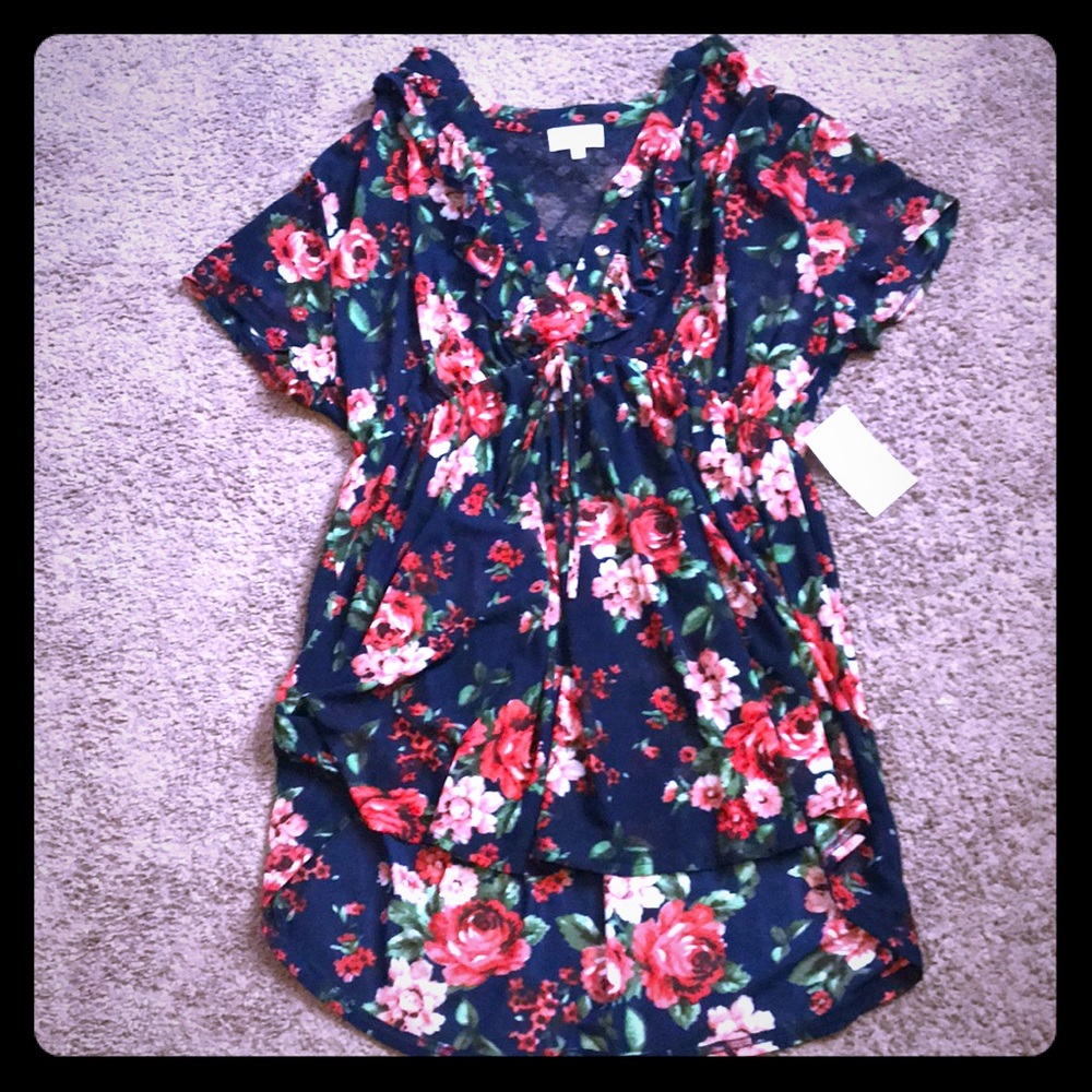 Sheer floral lace blouse